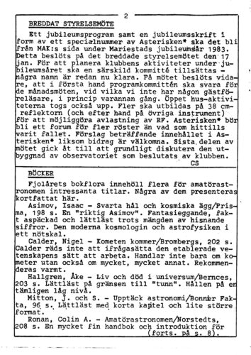 Asterisken* 1982, Nr 3 mars, årgång 4. Sida 2.